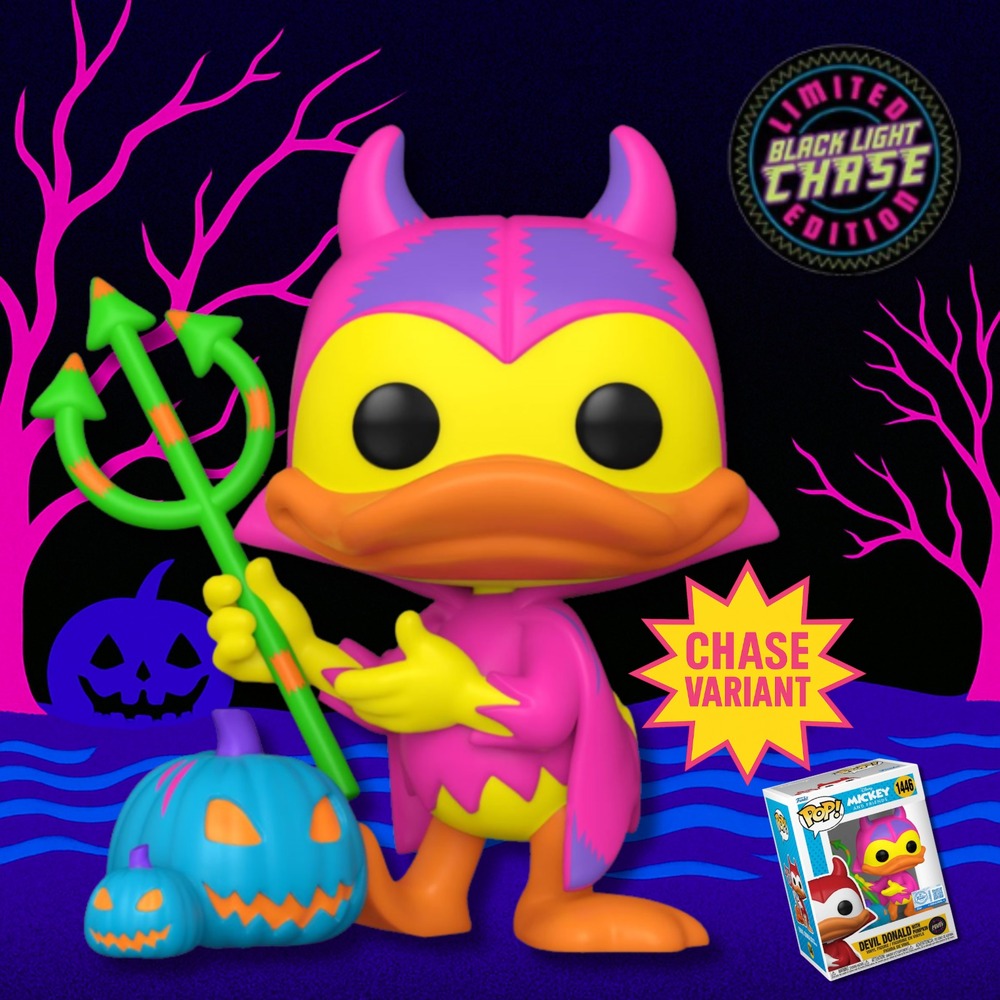 Funko Pop! 1446 Devil Donald With Pumpkin Black Light‎ Chase | With Protector